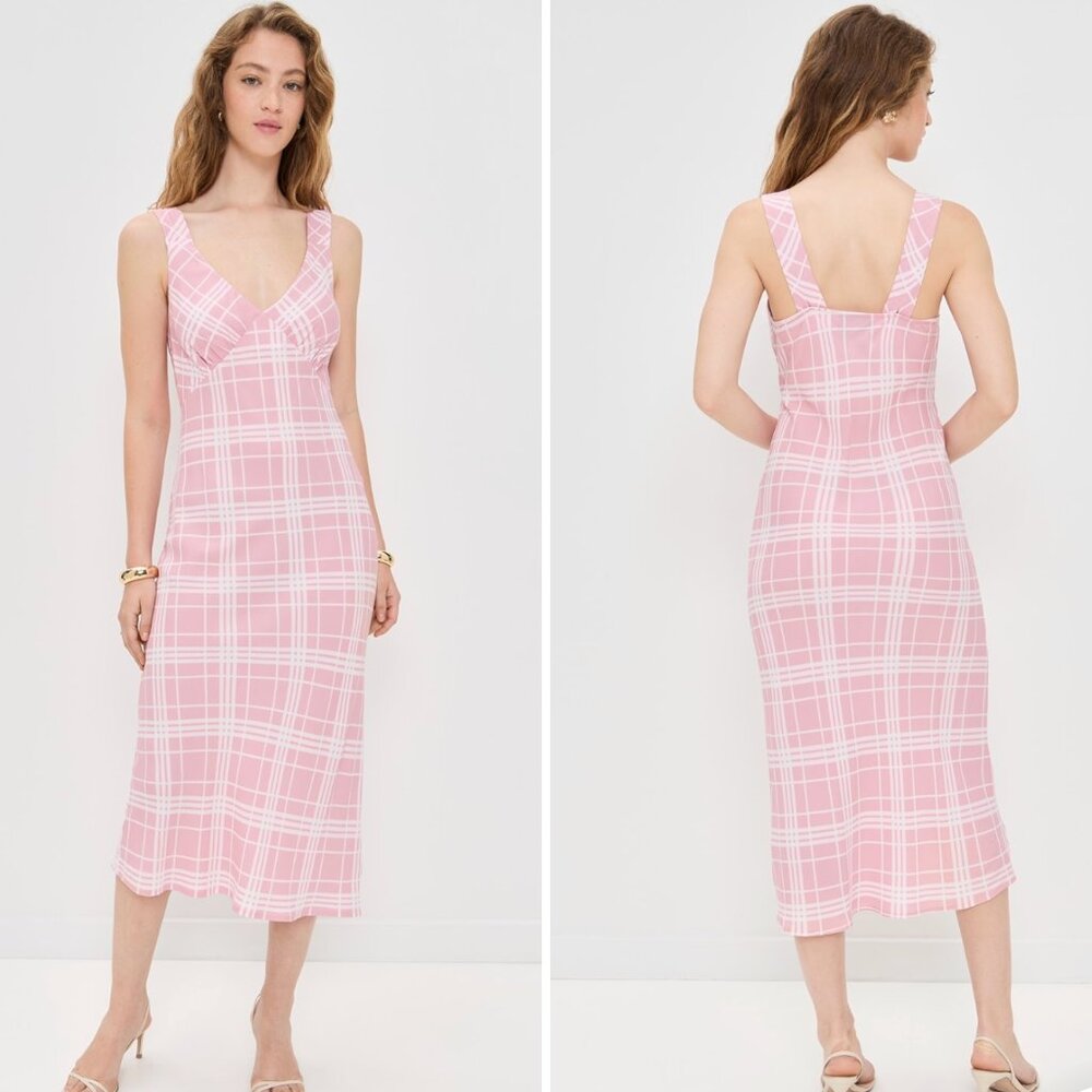 NWT Reformation Beauden Dress  (Size M Color Rose Plaid)